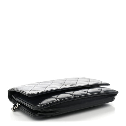 Chanel Lambskin Quilted Wallet On Chain WOC Black 4 of 13