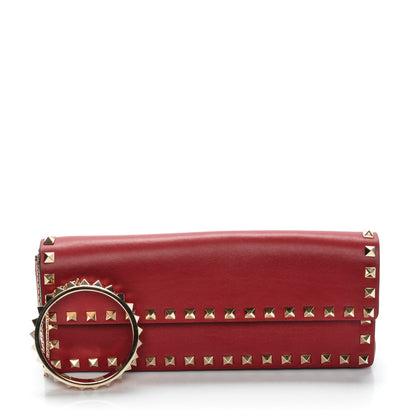 Valentino Garavani Nappa Rockstud Bangle Clutch Red 1 of 7