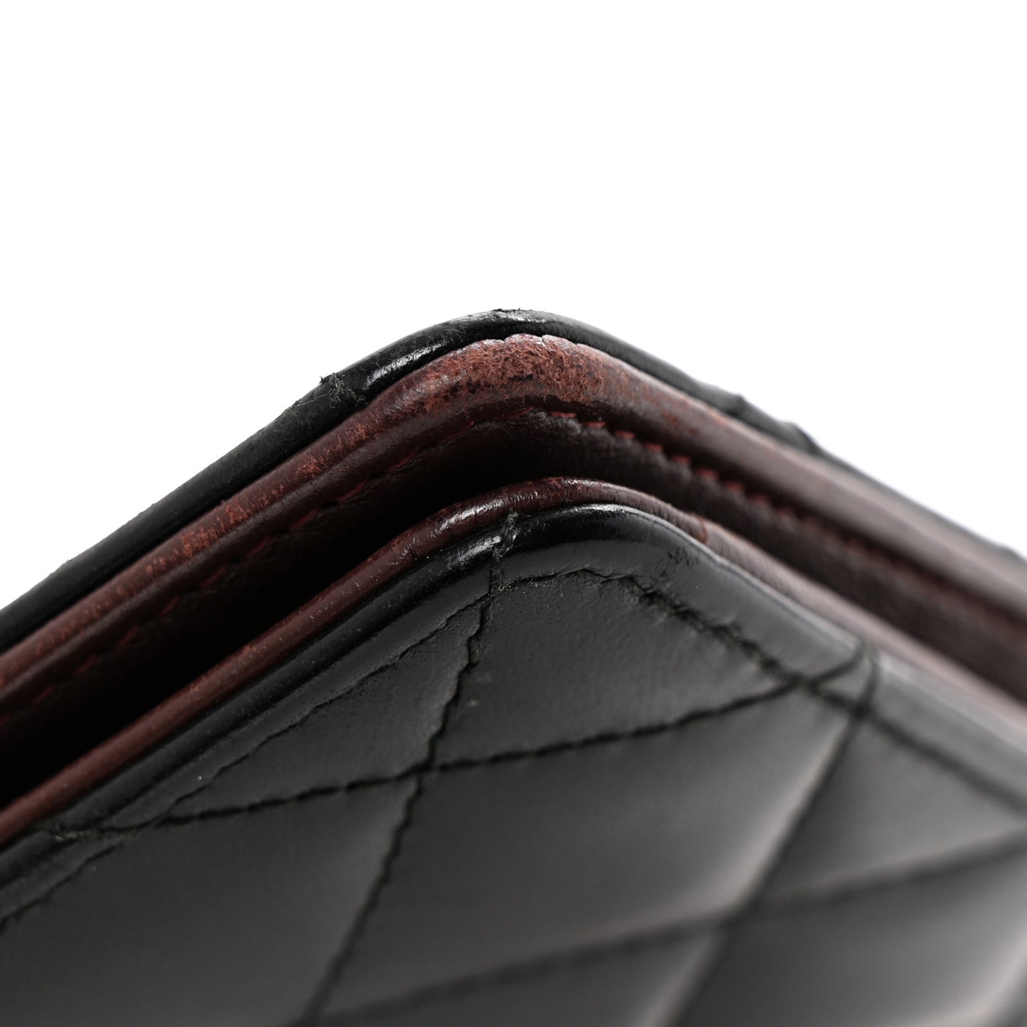 Lambskin Quilted Trendy CC Yen Wallet Black