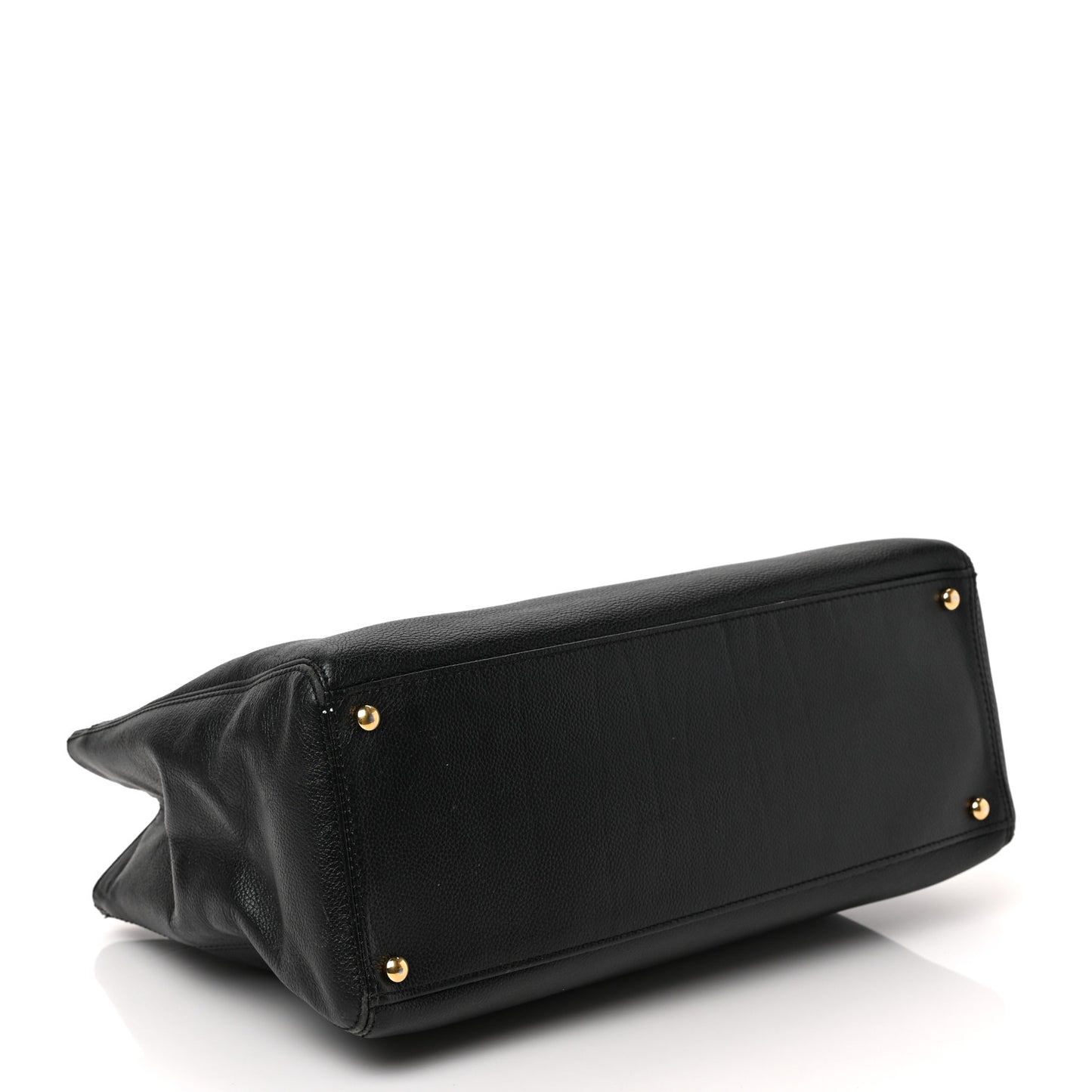 Calfskin Cerf Executive Shopper Tote Black