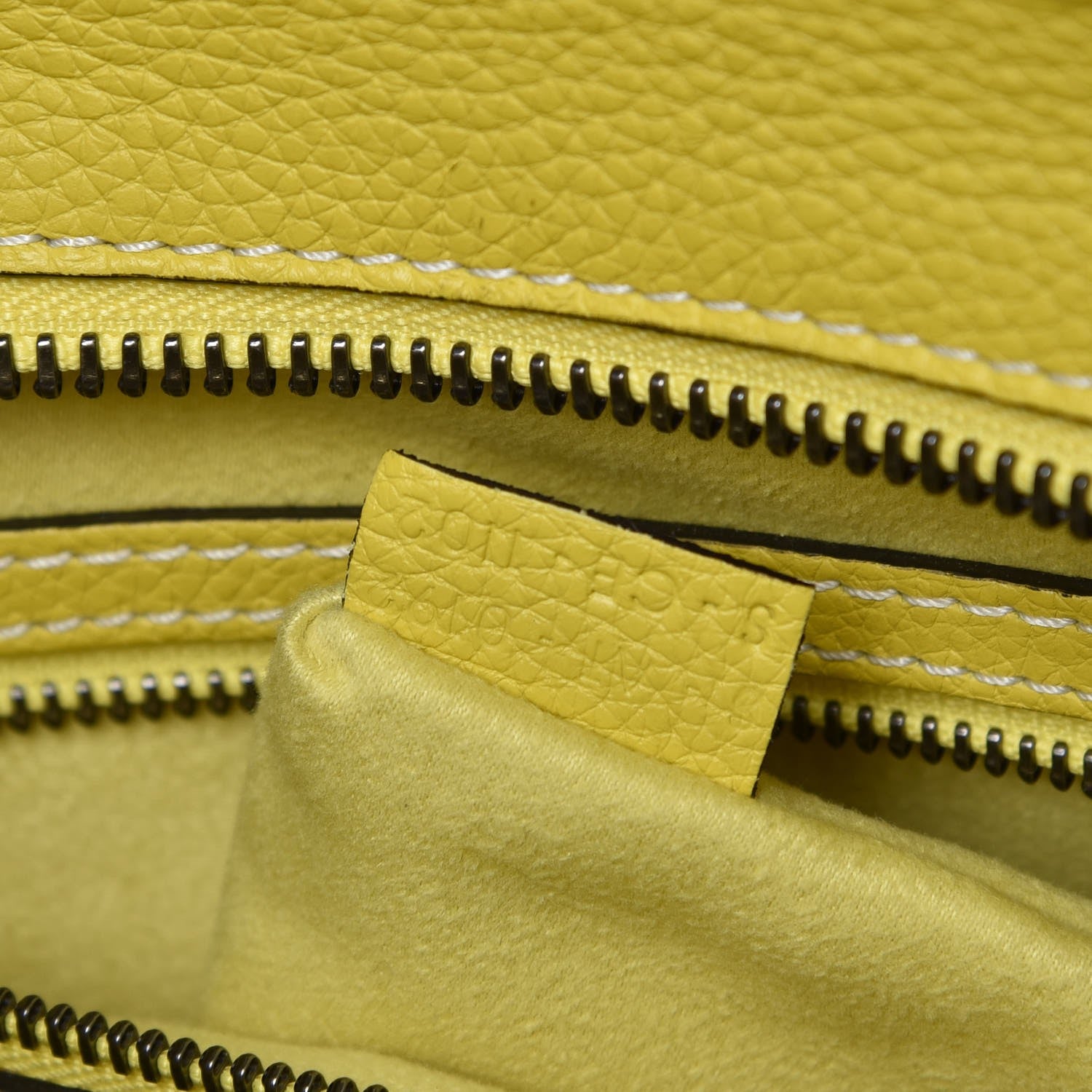 Celine Drummed Calfskin Mini Luggage Citron 7 of 9