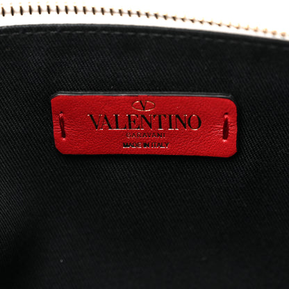 Valentino Garavani Rockstud Calfskin Be My VLTN Large Flat Zip Pouch White 6 of 6