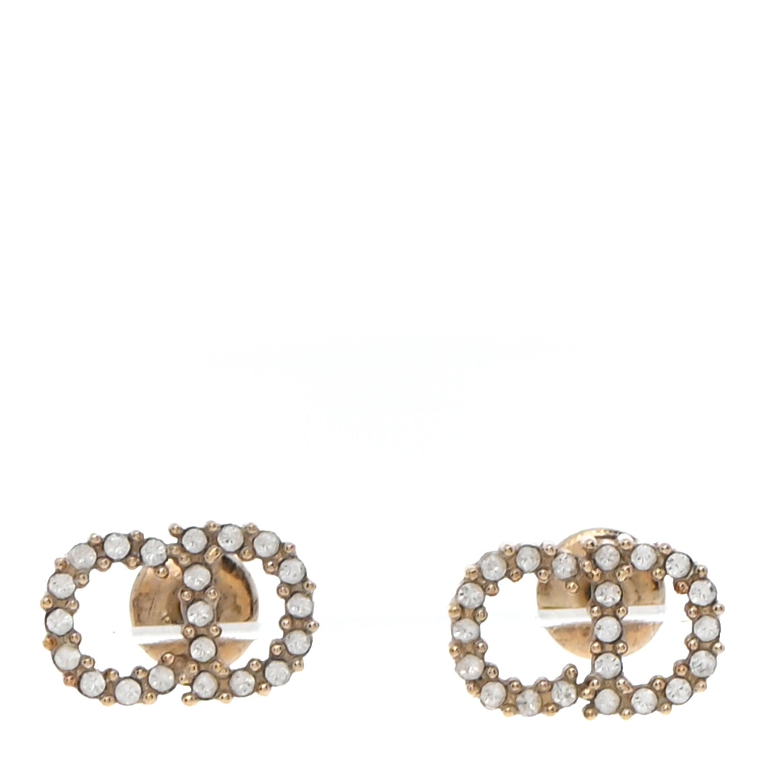 Christian Dior Crystal Clair D Lune Earrings Gold 1 of 4