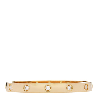 Cartier 18K Yellow Gold 10 Diamond LOVE Bracelet 16 2 of 9