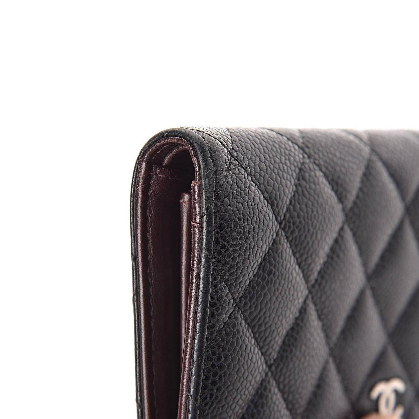 Caviar Quilted Yen Wallet Black