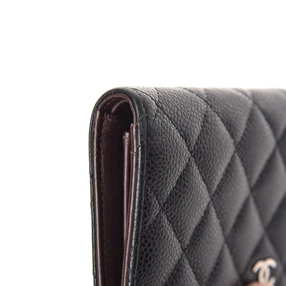 Chanel Caviar Quilted Yen Wallet Black 11 of 12