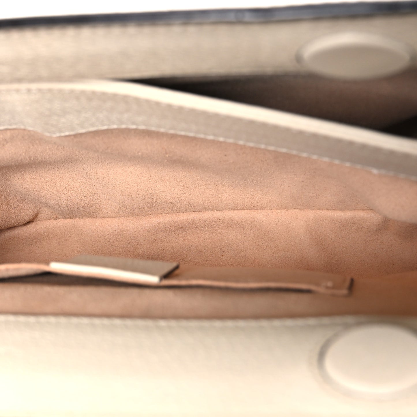 Textured Calfskin Web Small Ophidia Chain Shoulder Bag Mystic White