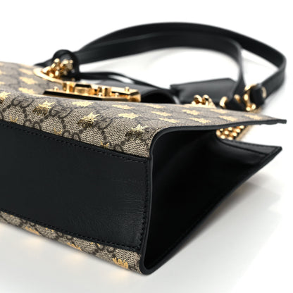 Gucci GG Supreme Monogram Bees Small Padlock Tote Beige Oro Black 11 of 11