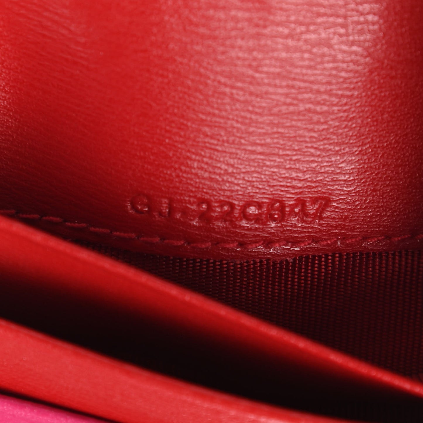 Grained Calfskin Cardholder Wallet Fuchsia Red