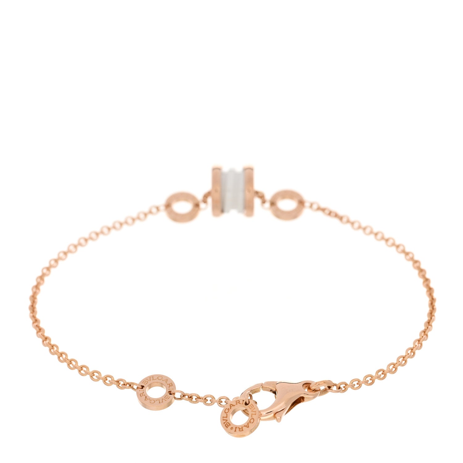 Bulgari 18K Rose Gold White Ceramic B.Zero1 Bracelet SM 2 of 3