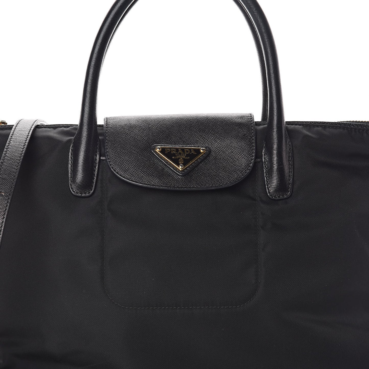 Tessuto Nylon Saffiano Tote Black
