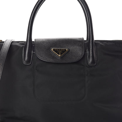 Prada Tessuto Nylon Saffiano Tote Black 7 of 10