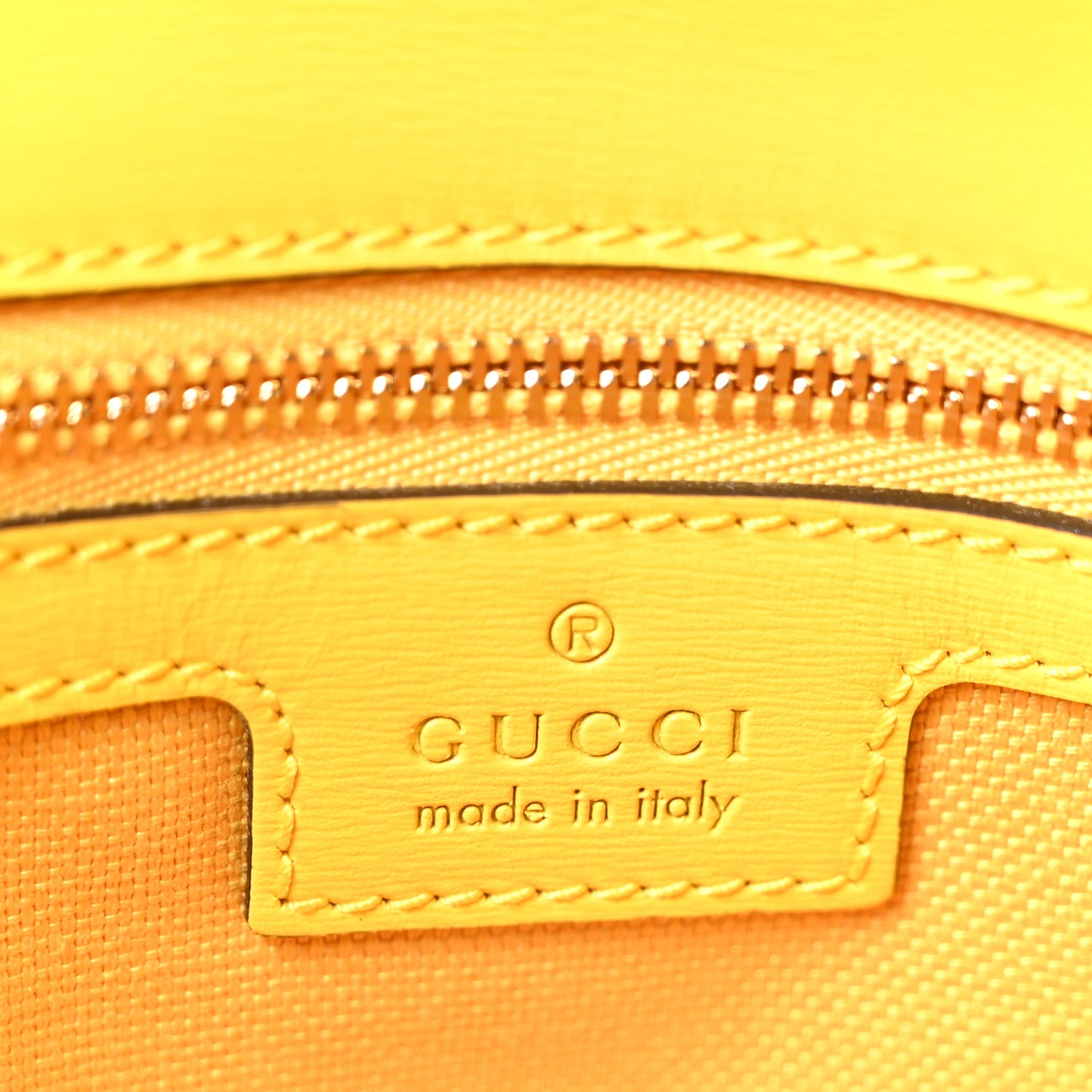 GG Monogram Textured Dollar Calfskin Small Luce Shoulder Bag Yellow