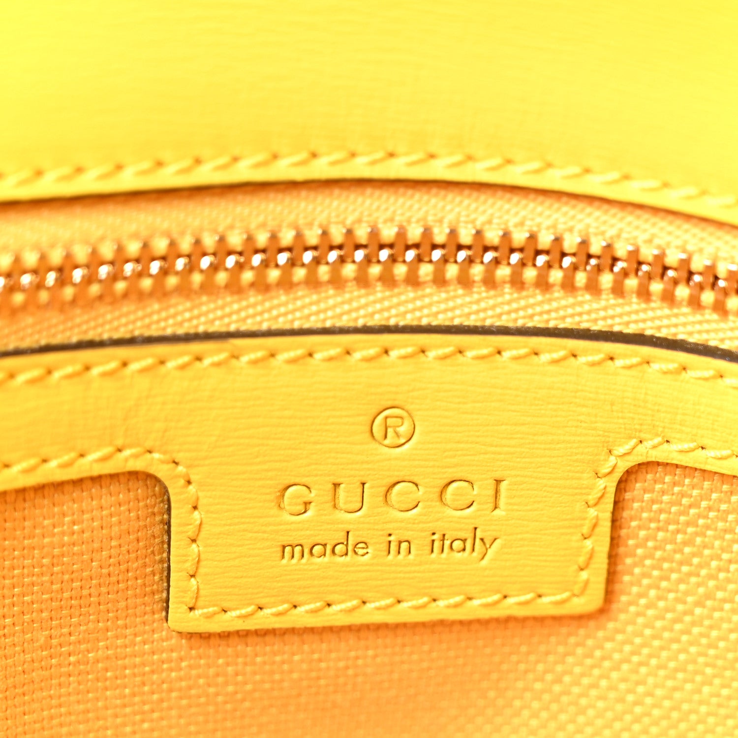 Gucci GG Monogram Textured Dollar Calfskin Small Luce Shoulder Bag Yellow 6 of 10