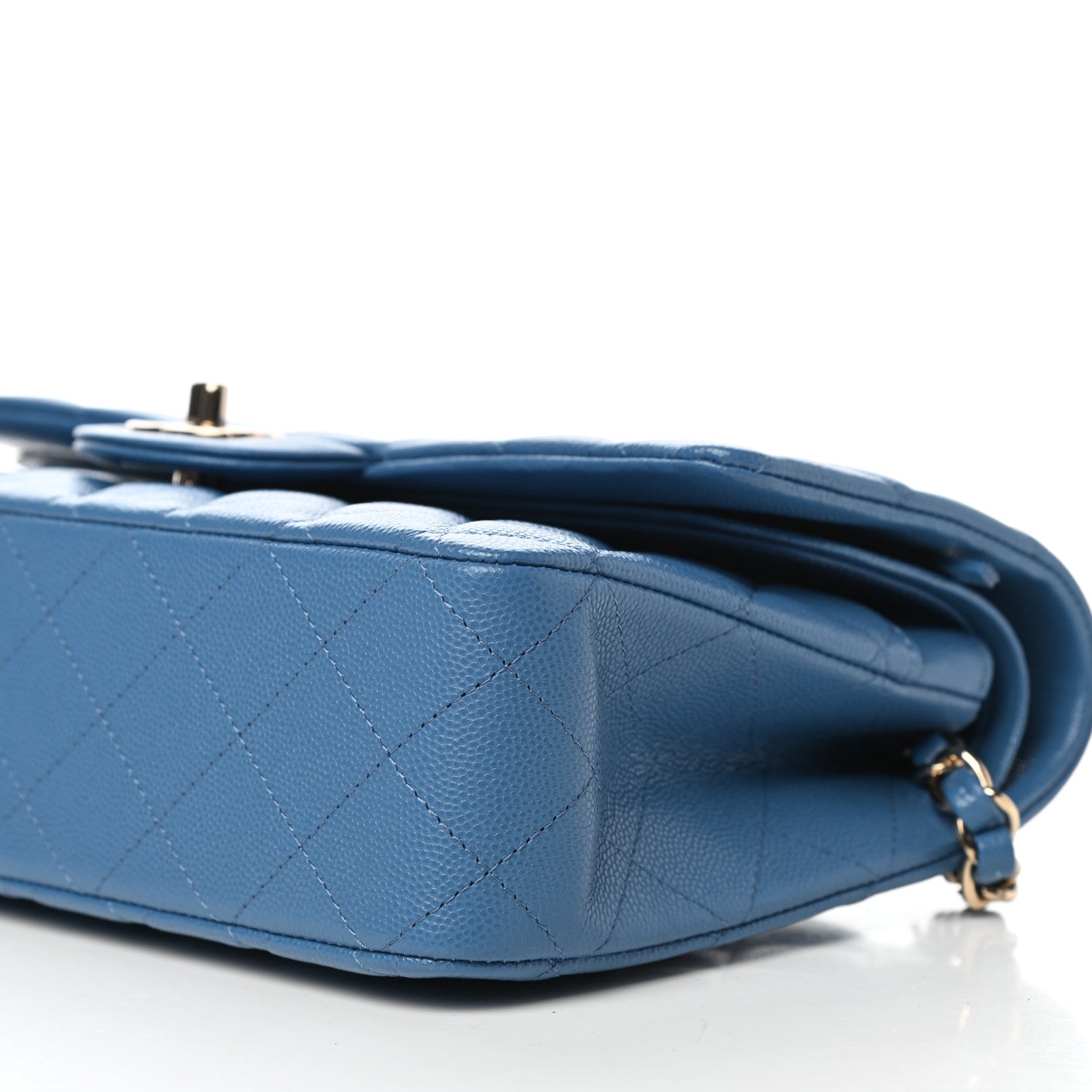 Chanel Caviar Quilted Medium Double Flap Blue 9 of 11