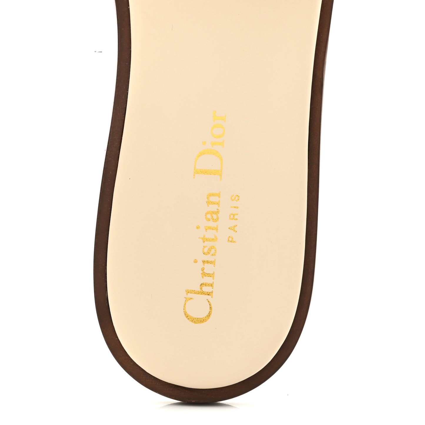 Calfskin Lambskin Micro Cannage D-Lane Flat Slide Sandals 39 Light Ecru