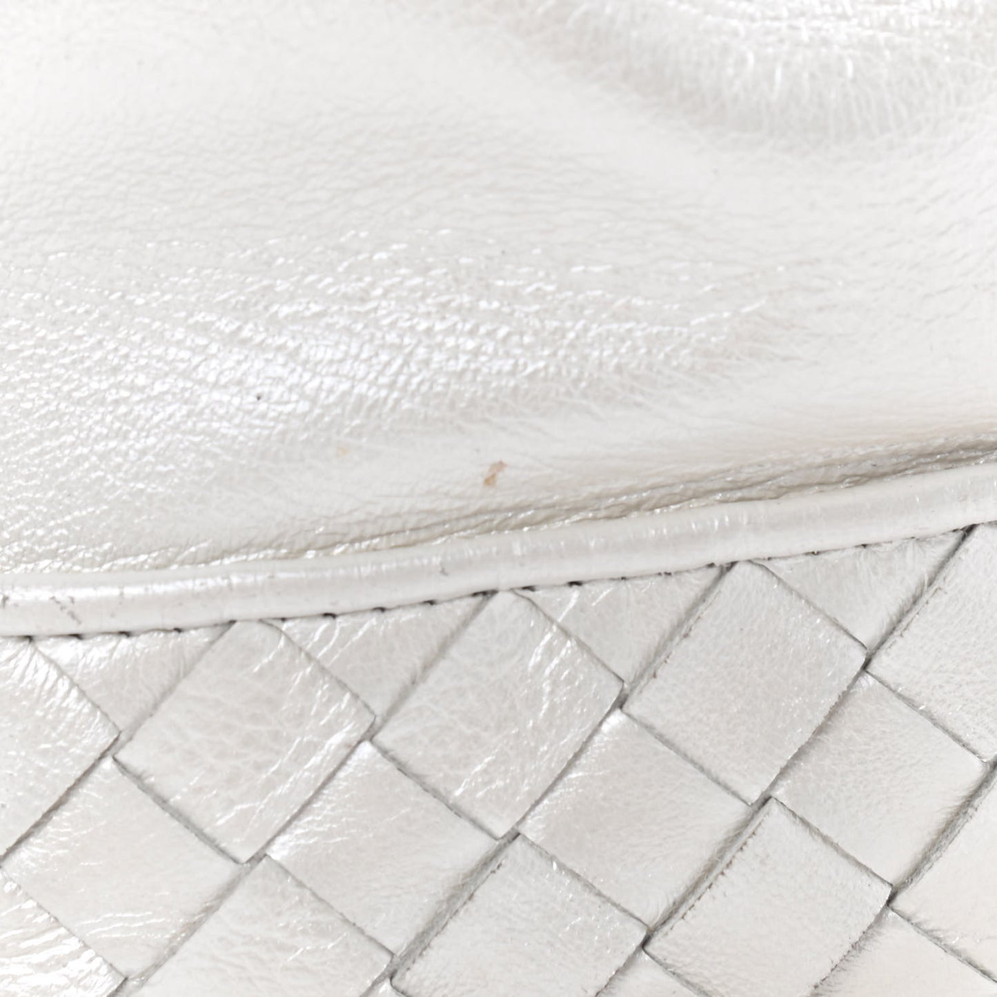 Nappa Intrecciato Drawstring Bucket Bag White