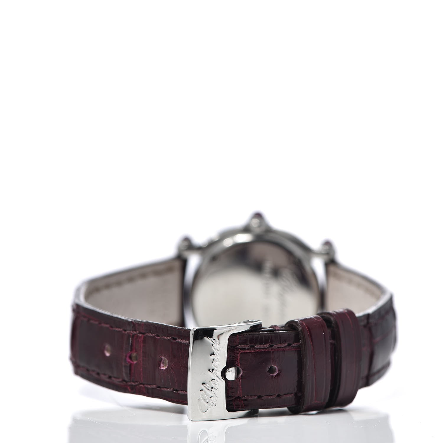 Chopard Stainless Steel Alligator 5 Diamond Pink Mother of Pearl 26mm Happy Sport Quartz Watch 4 of 9