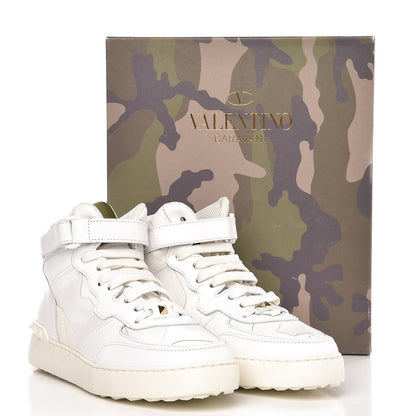 Valentino Garavani Calfskin Rockstud High Top Sneakers 39.5 White 11 of 11