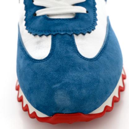 Christian Louboutin Suede Laminated Nappa Mens Loubishark Sneakers 45 Ludwig Silver 8 of 10