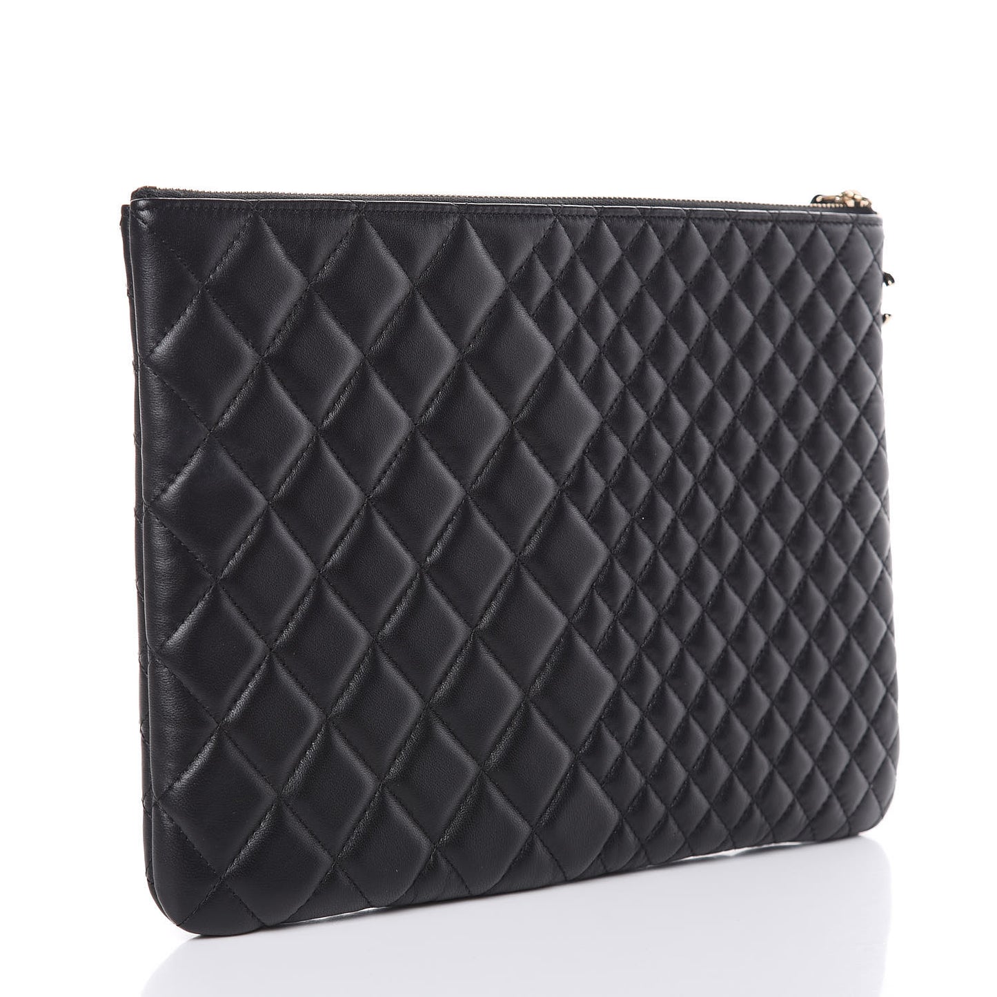 Lambskin Bi Quilted Medium Cosmetic Case Black