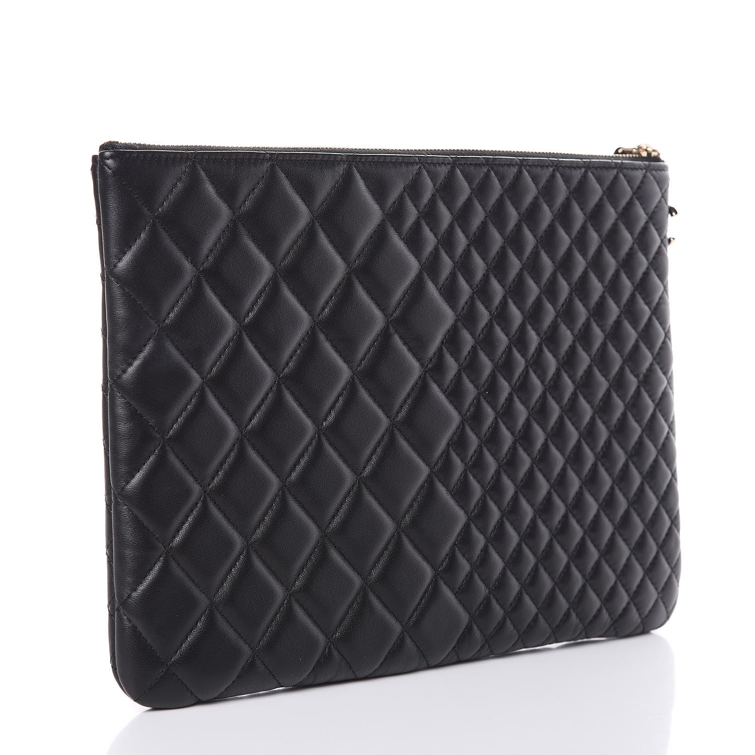 Chanel Lambskin Bi Quilted Medium Cosmetic Case Black 3 of 8