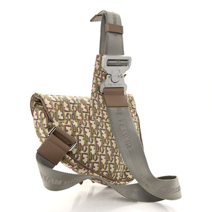 Christian Dior Jacquard Oblique Mens Saddle Bag Beige Multicolor 3 of 8