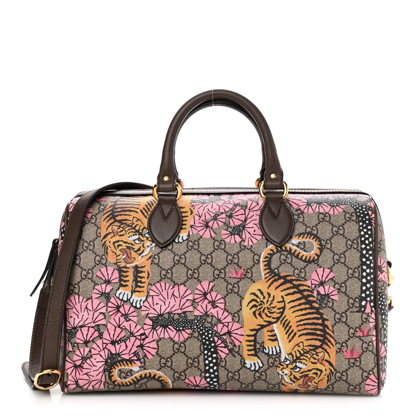 GG Supreme Monogram Bengal Medium Boston Beige PInk