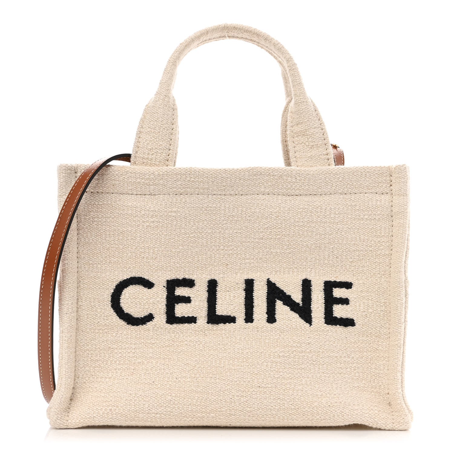 Celine Canvas Small Cabas Thais Ecru Black 1 of 12
