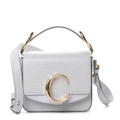 Chloe Calfskin Lizard Embossed Mini C Double Carry Light Cloud 1 of 10