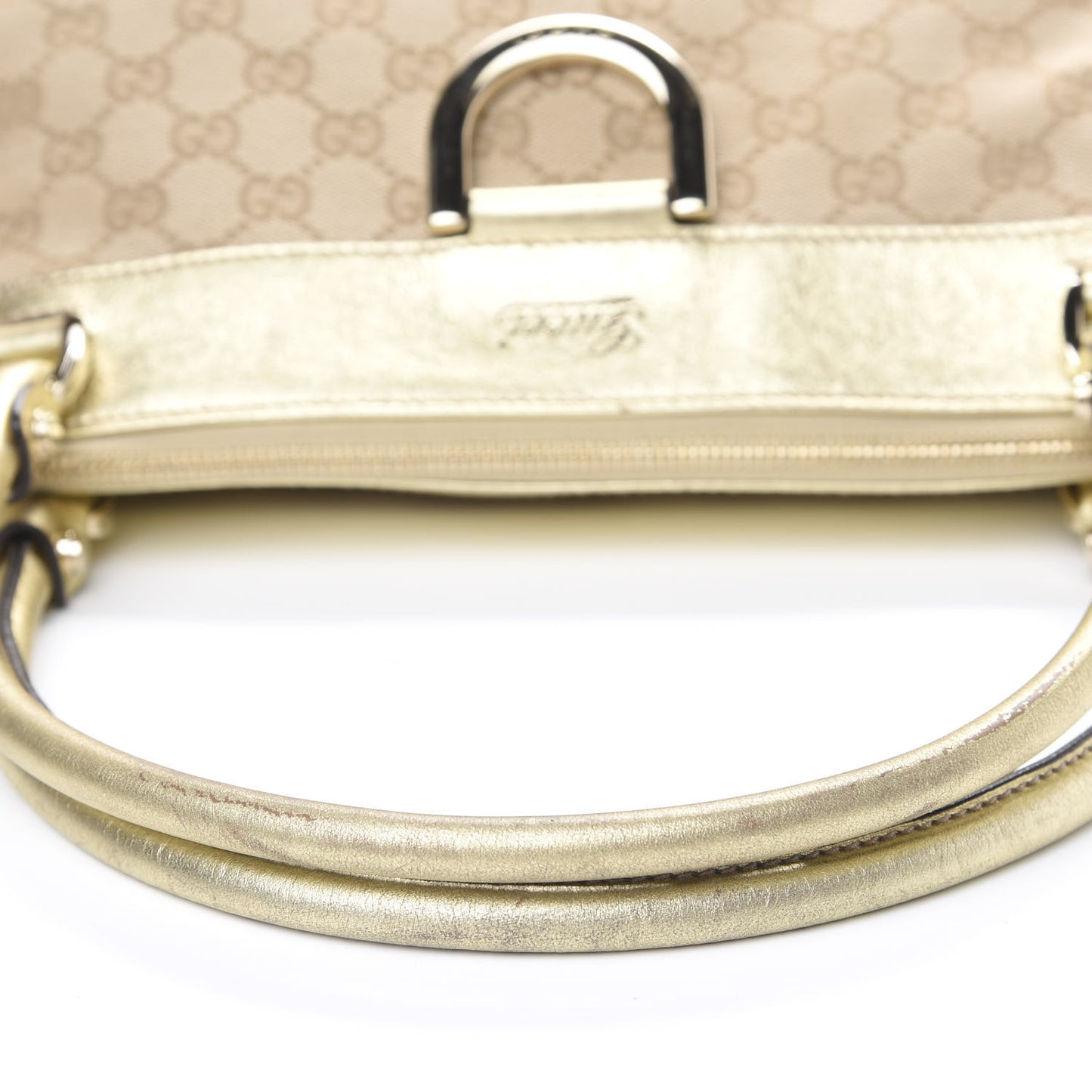 Metallic Monogram D Gold Tote Gold