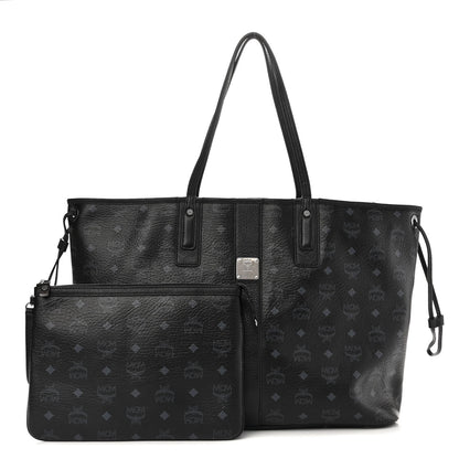 MCM Visetos Large Liz Reversible Shopper Tote Black 1 of 18