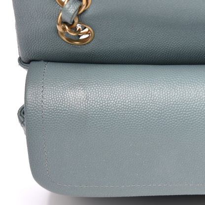 Chanel Iridescent Caviar Quilted Small Double Flap Light Blue 11 of 12