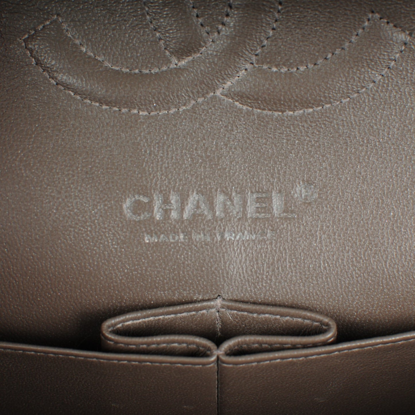 Tweed Quilted Medium Double Flap Grey