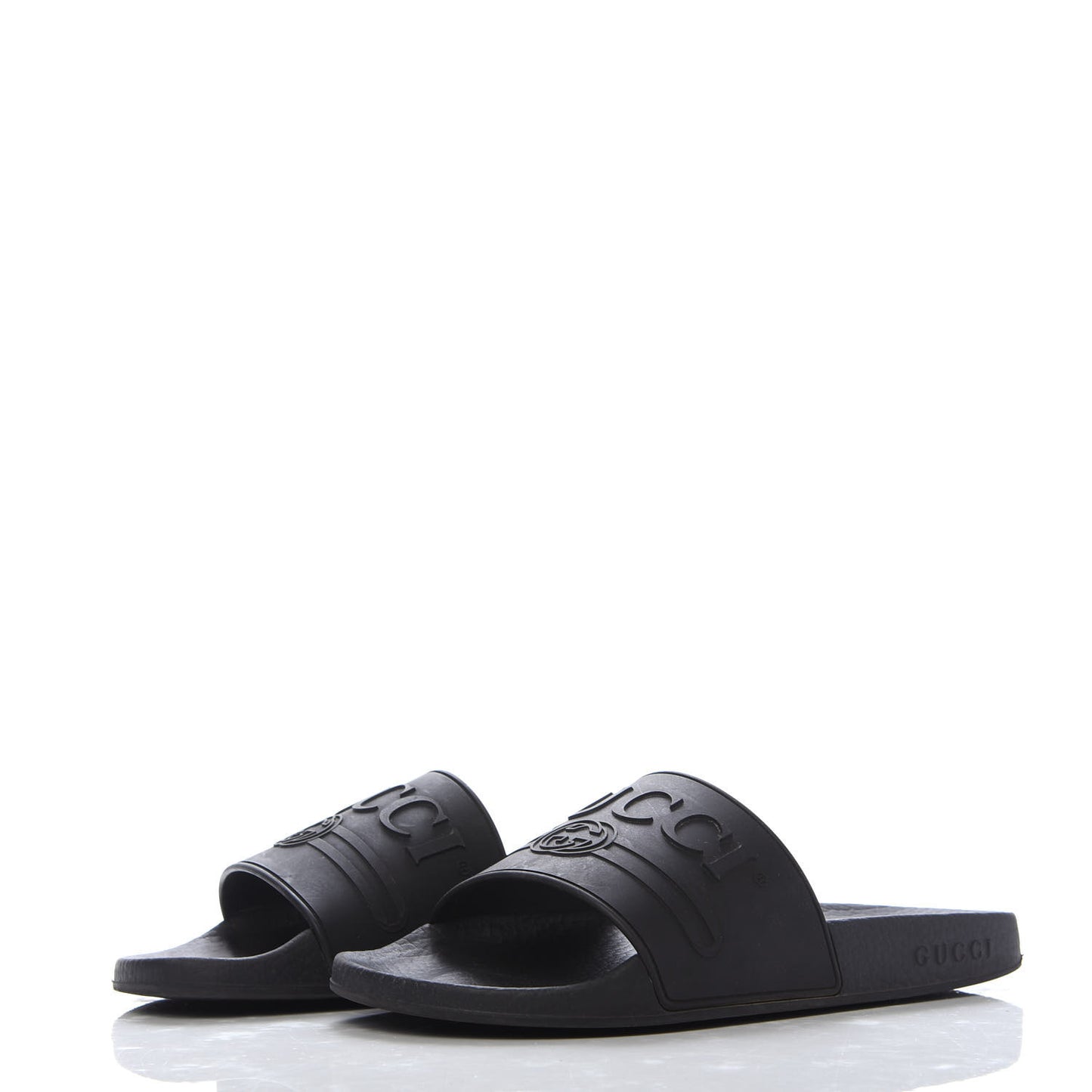 Rubber Womens Logo Slide Sandals 38 Black