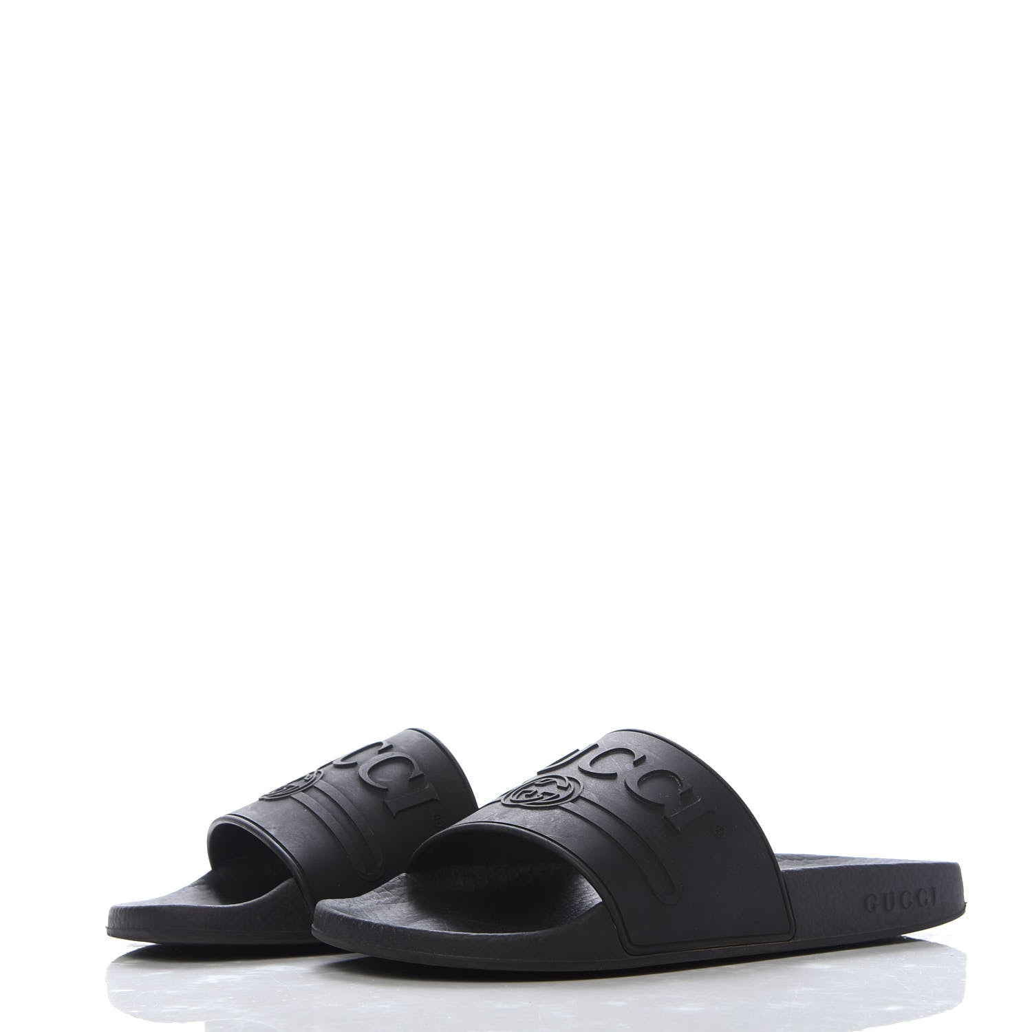 Gucci Rubber Womens Logo Slide Sandals 38 Black 2 of 8