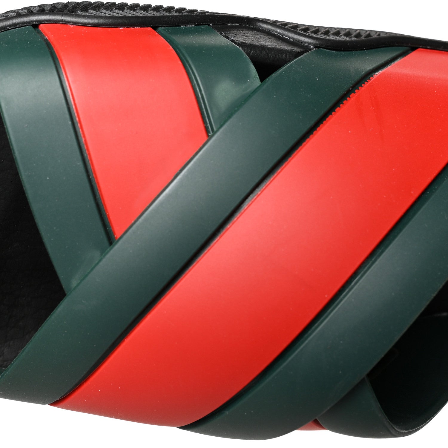 Gucci Rubber Web Mens Criss Cross Slide Sandals 10 Green Red 8 of 10