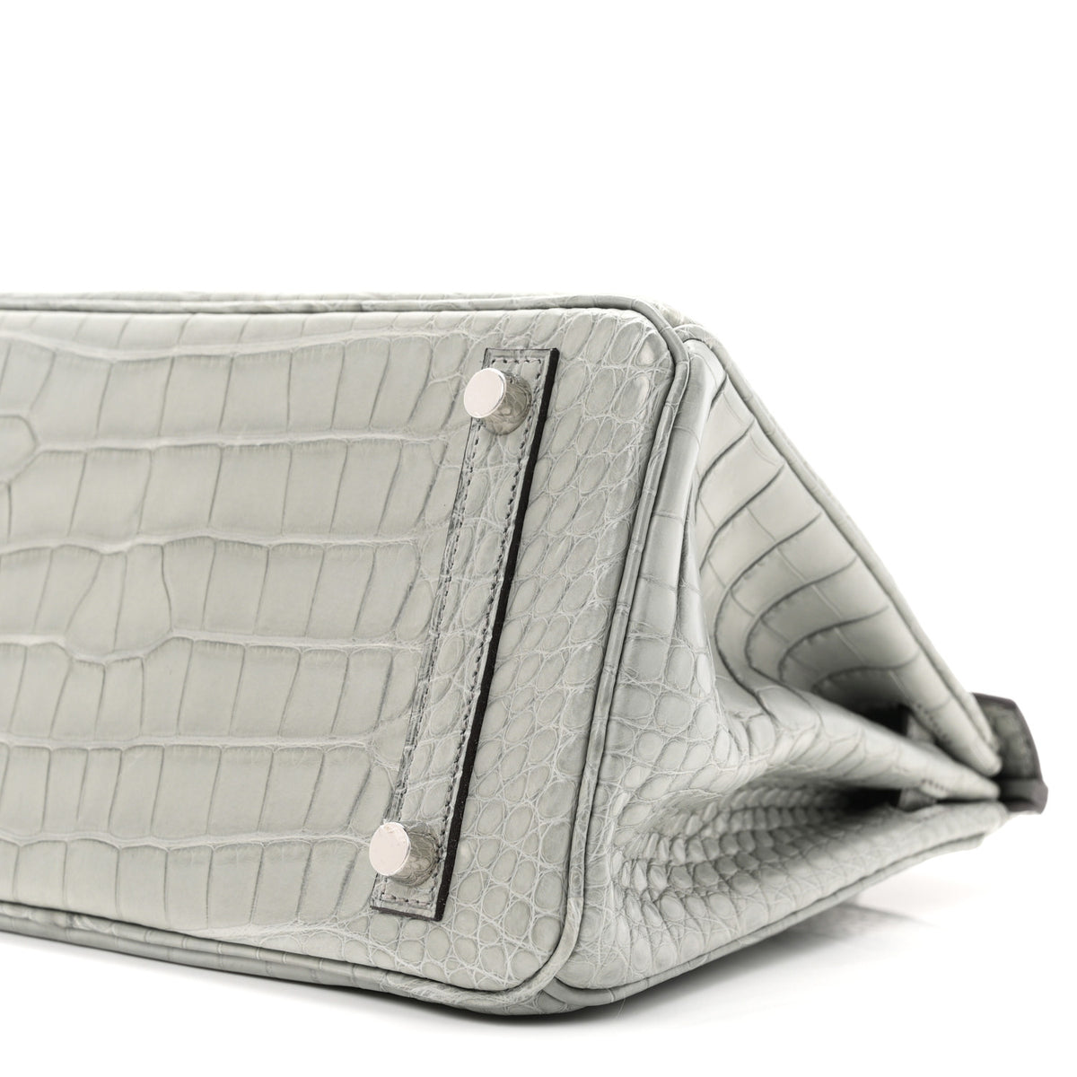 Hermes Matte Alligator Birkin 25 Gris Ciment 10 of 11