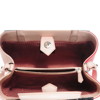 Fendi Vitello Elite Calfskin Colorblock Petite 2Jours Tote Argento Plaster 11 of 11