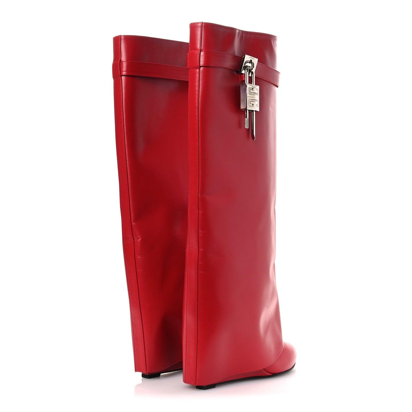Calfskin Shark Lock Pant Boots 40 Red