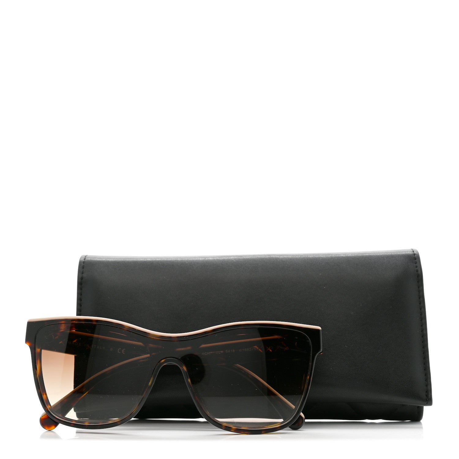 Chanel Acetate Logo Shield Sunglasses 5418 Tortoise 1874624