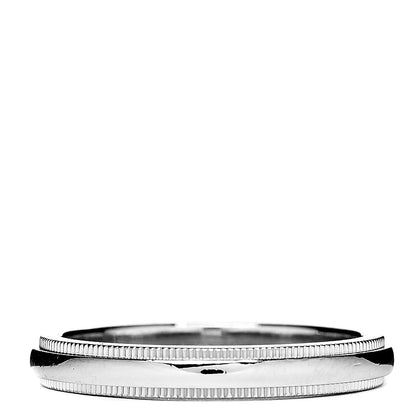 Tiffany Platinum 3mm Milgrain Wedding Band Ring 56 7.75 1 of 3
