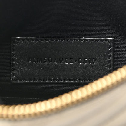 Saint Laurent Metallic Grain De Poudre Matelasse Chevron Monogram Bill Pouch Piombo 7 of 8