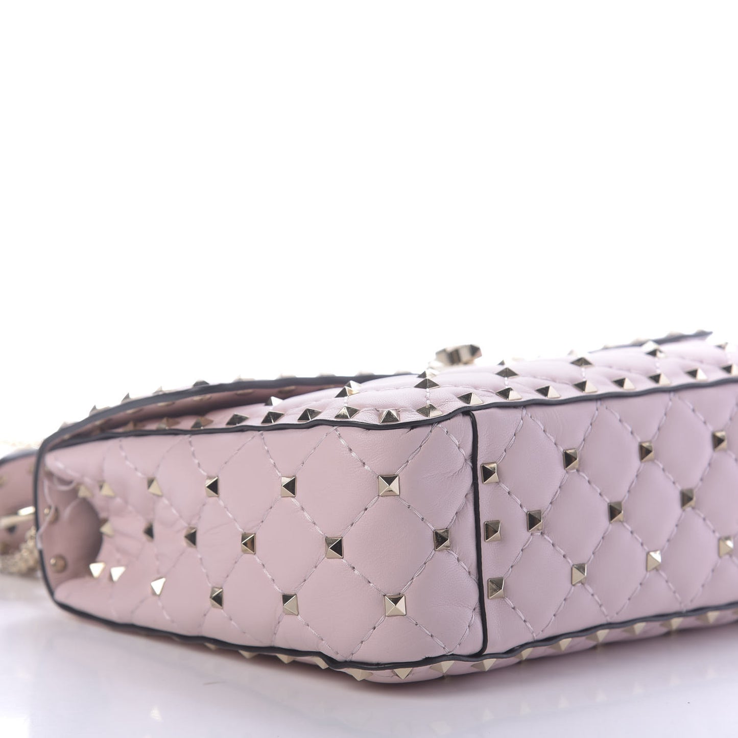 Nappa Medium Rockstud Spike Shoulder Bag Water Rose