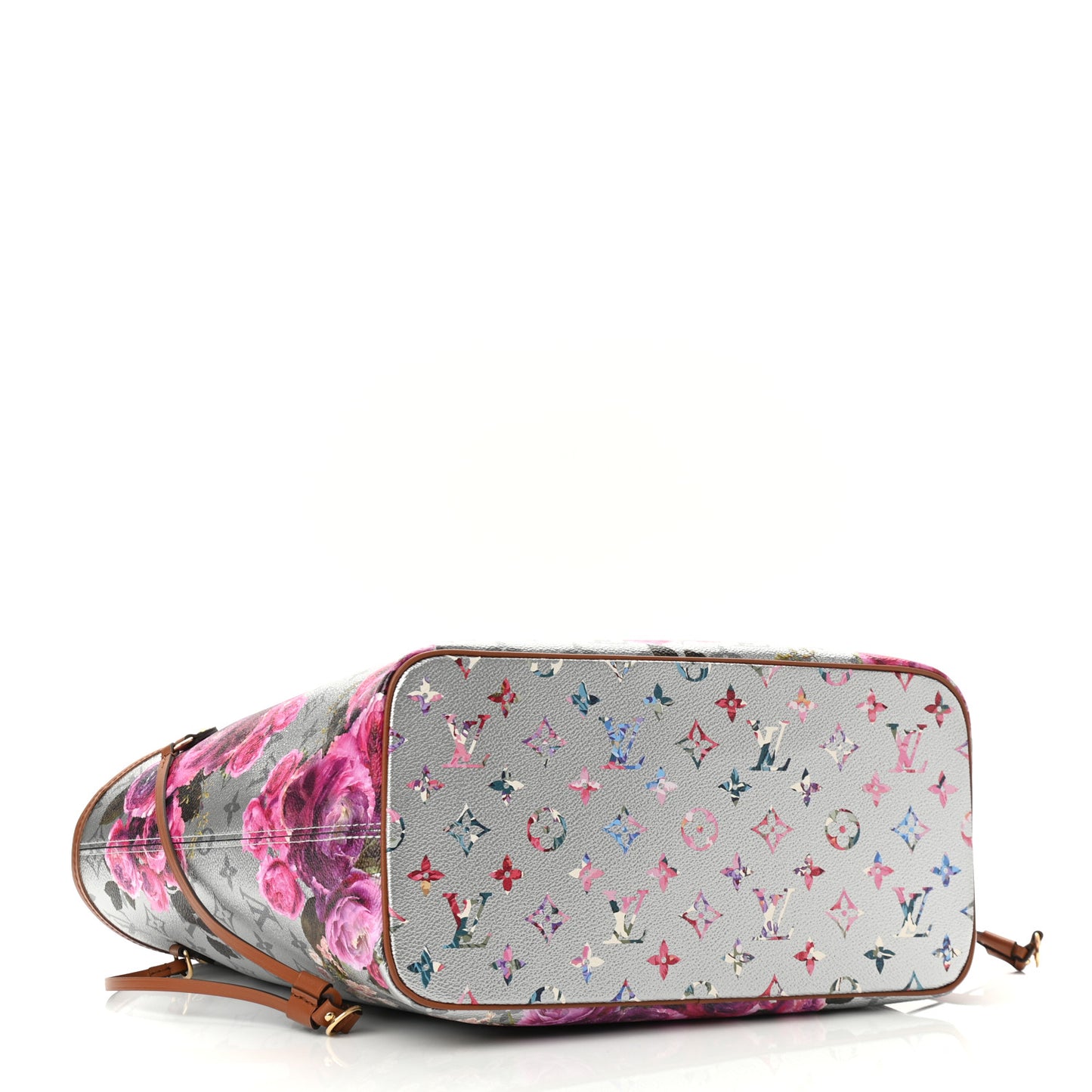 Metallic Monogram LV Garden Neverfull MM Silver