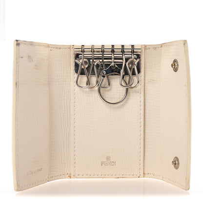 Fendi Zucca Spalmati Vitello Elite 6 Key Holder White 5 of 7