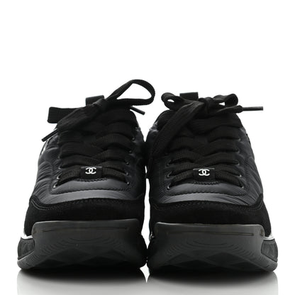 Chanel Nylon Suede Calfskin CC Sneakers 35 Black 2 of 11