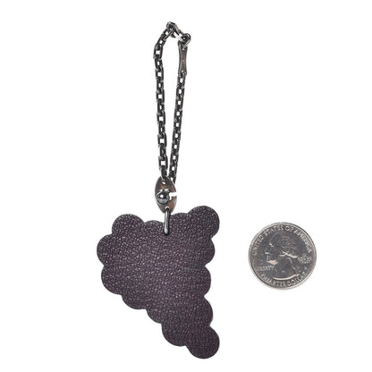 Hermes Chevre Mysore Grape Key Chain Bag Charm Raisin 2 of 3