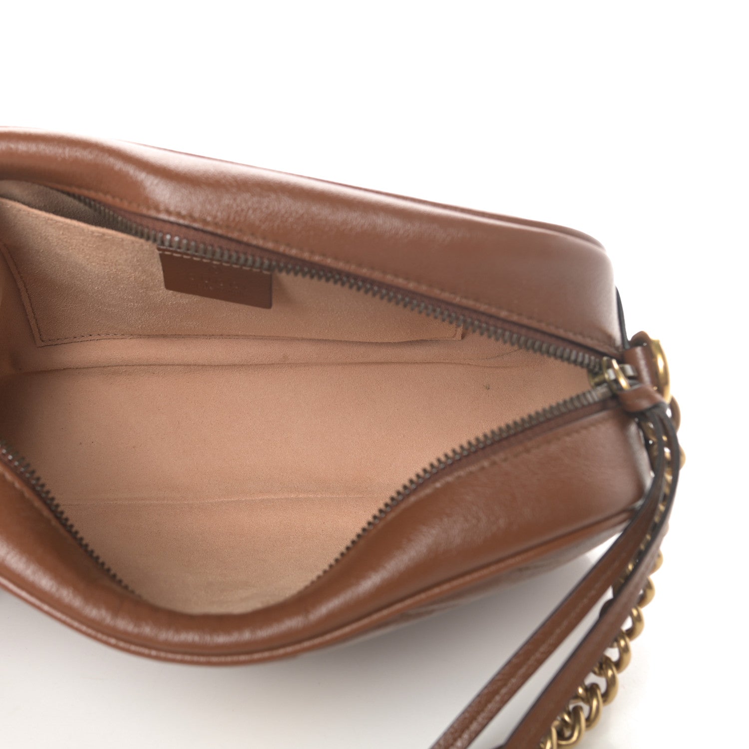 Gucci Glazed Calfskin Matelasse Diagonal Small GG Marmont Chain Shoulder Bag Cuir 5 of 11