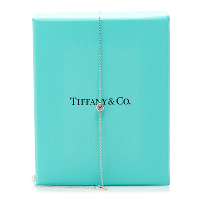 Tiffany Sterling Silver Pink Sapphire Elsa Peretti Color By The Yard 3 Station Necklace 6 of 6